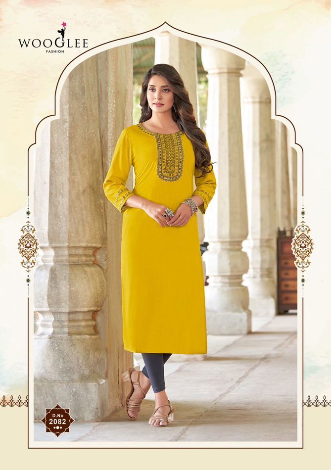 Barbella Vol 12 By Wooglee Rayon Designer Kurti Wholesalers In Delhi
